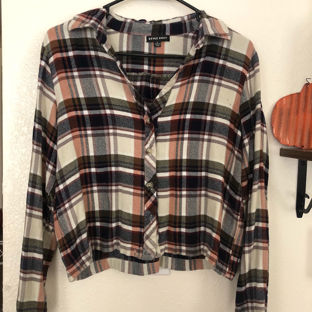 Cropped fall flannel